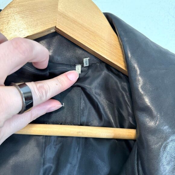 Tahari Lambskin Leather Moto Jacket Size Large - Picture 6 of 12